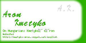 aron kmetyko business card